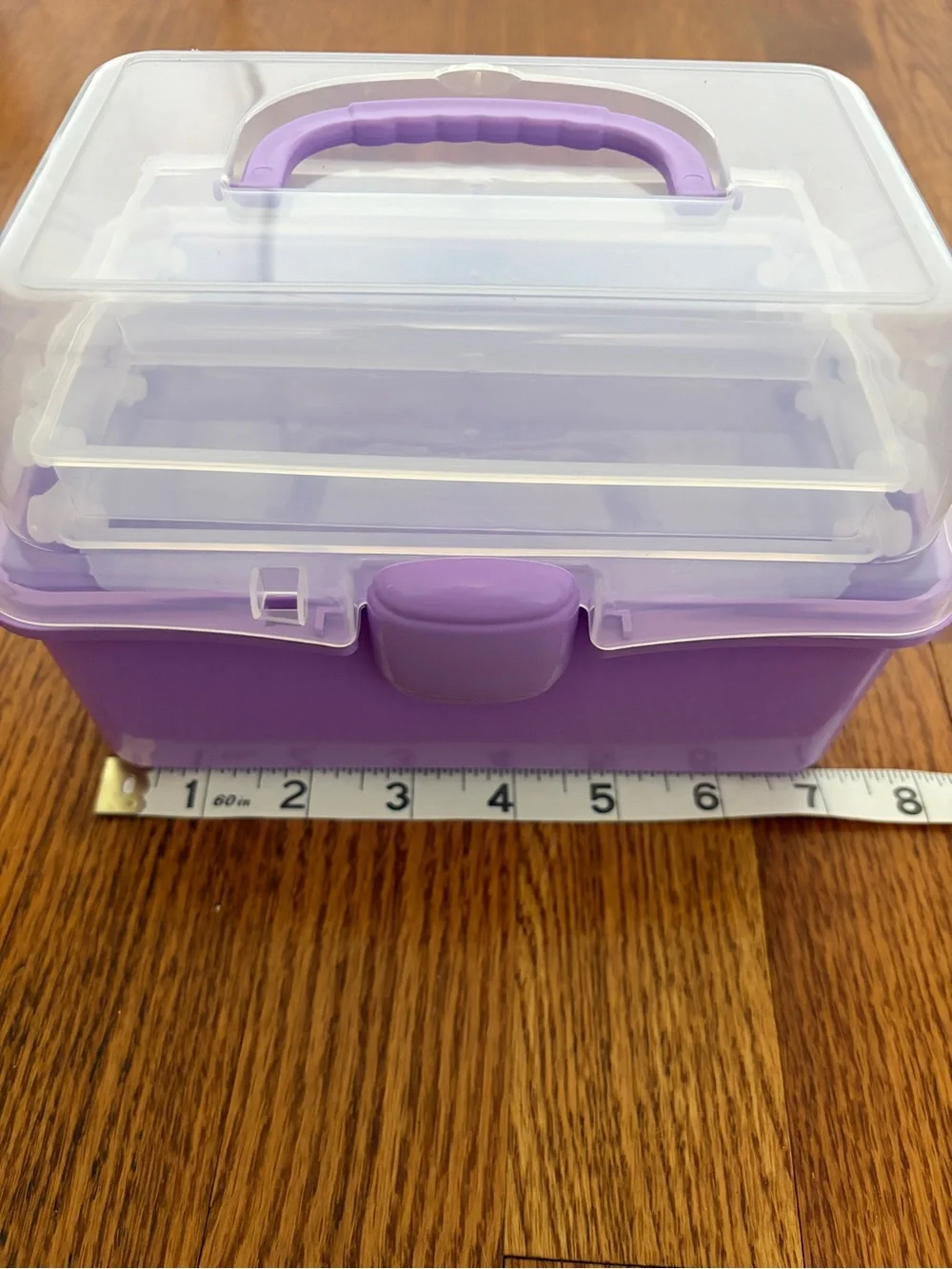 Purple Plastic Storage Box with Clear Lid - Home Storage & Organization